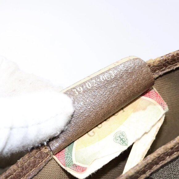 GUCCI GG Supreme Web Sherry Line Tote Bag PVC Beige Red 39 02 003 Auth 136269 - Picture 11 of 16